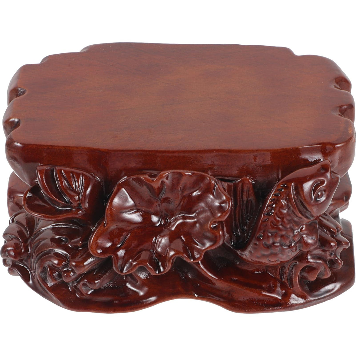 BUTIFULSIC buddhist gardening decorative wood pedestal Buddha statue base wood decor wood base small pedestal stand wood risers for display Groovable decorate counter vase holder BUTIFULSIC