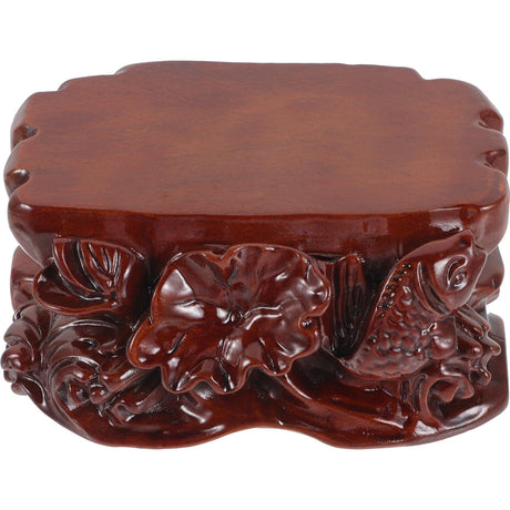 BUTIFULSIC buddhist gardening decorative wood pedestal Buddha statue base wood decor wood base small pedestal stand wood risers for display Groovable decorate counter vase holder BUTIFULSIC