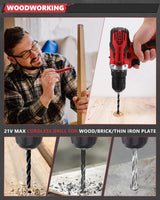 KingTool Home Tool Set Kit - 286 PCS Home Auto Repair Tool Kit with Rolling Tool Box, Mechanic Tool Sets with 21V Max Cordless Power drill, Perfect for Homeowner, Diyer, Handyman KINGTOOL