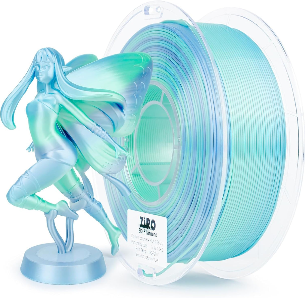 ZIRO Silk Fast Color Changing PLA Filament, Shine Multi Colors Filament 1.75mm, Color Change by Length 3D Printer Filament, Dimensional Accuracy +/-0.03mm, Fit Most 3D Printers, Personality Pure, 1KG ZIRO