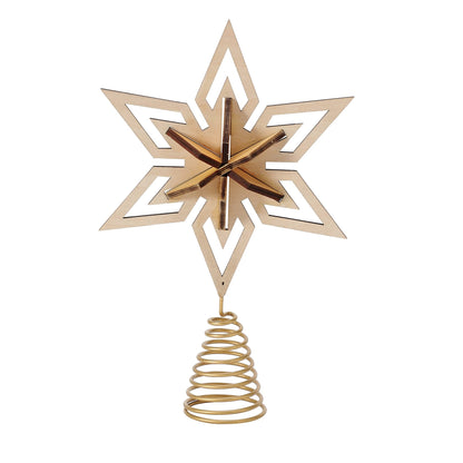 Department 56 Flourish Star Christmas Tree Topper, 11.25 Inch, Brown