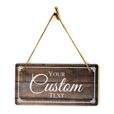 Signs ByLITA Customizable 5 x 10” Decorative Border Hanging Wall or Door Sign | Rustic Twine | Stylish Personalized Greeting Sign | Home or Business Personalized Signage Signs ByLITA
