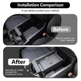 Car Center Console Safe Box Compatible with Toyot@ Tundra 2022-2025，Center Console Armrest Safe Lock Box Armrest Gun Security Organizer Tray with 3-Position Combination Lock and Key (black) HAPPYHORSE