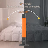 BIESQYA Outdoor Patio Heater with 9 Heat Levels,Space Heater for Garage Backyard Room Indoor,1500W Fast Electric Infrared Heater,9H Timers,Waterproof,Child Lock BIESQYA