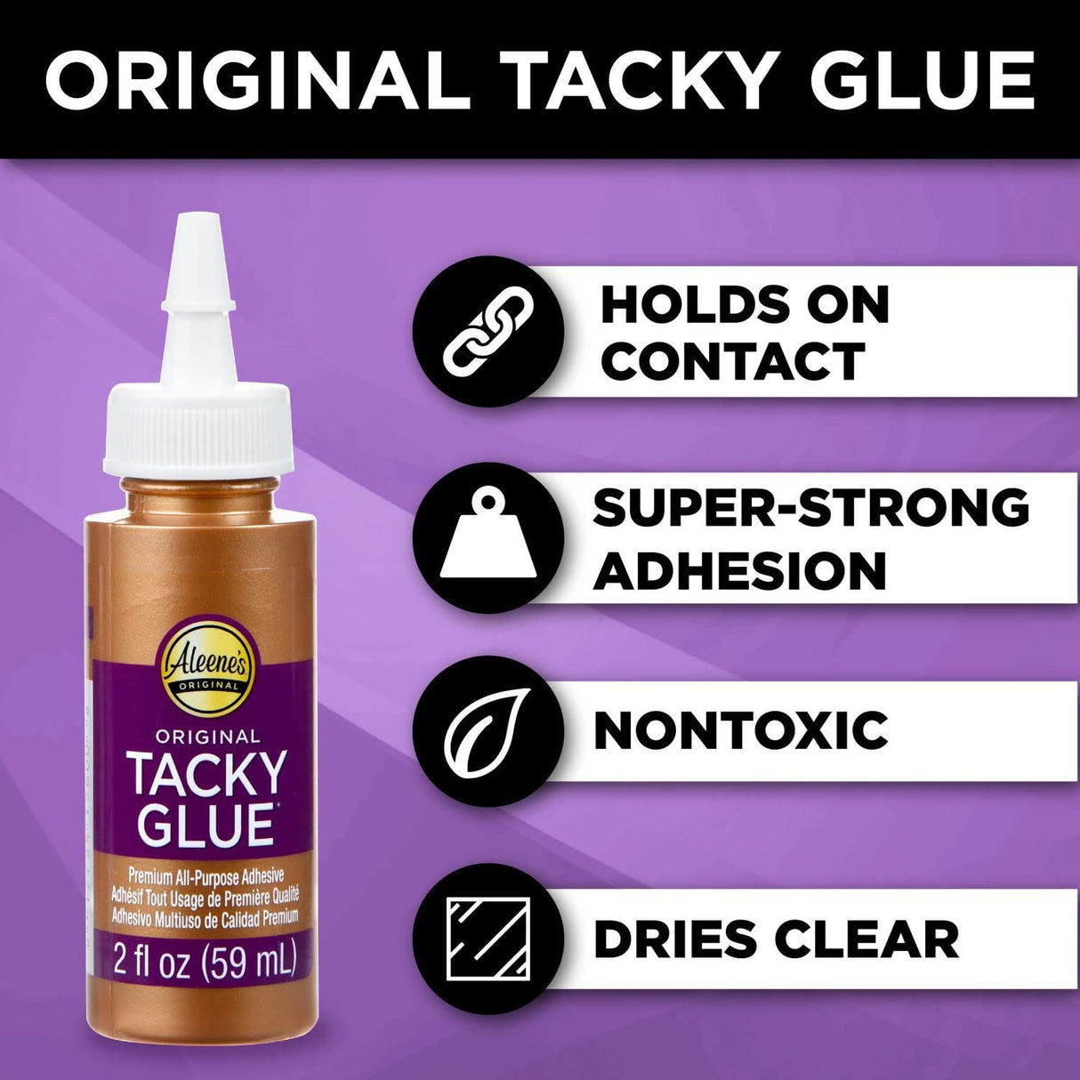 Aleene's Original 2 fl. oz. 6-Pack, America's Favorite Tacky Glue, 6 Pack, Ideal for Slime, Crafts and School Projects Aleene's