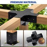 Grehitk Pergola Kit, Pergola Brackets 5-Way Right Angle Corner Bracket Woodworks DIY Post Base Kit, Wooden Beams for Gazebos, Patio Pergolas, Log Cabin Outdoor Pergola Hardware for 4x4 Lumber Grehitk
