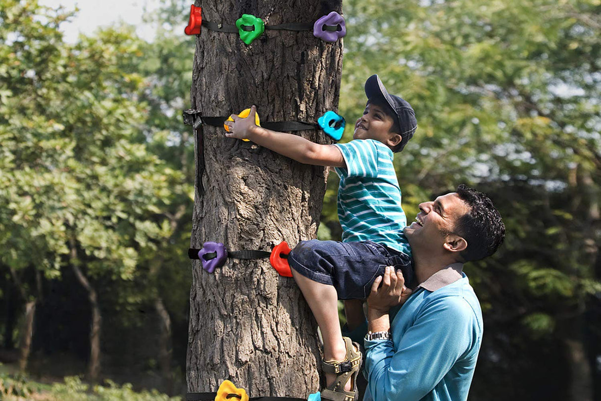 hooroor Ninja Warrior Obstacle Course for Kids and Adults - 66FT Slackline with Tree Climbing Rock Holds, Swing Seat, Monkey Bars, Ring Wheel, Rope Ladder - Outdoor Training Playset hooroor