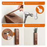 4 Pack Wood Indoor Wall Planter, Modern Wall Decor for Living Room Bedroom, Farmhouse Pocket Wall Vases for Dried Flowers and Faux Greenery Plants - Brown BOTOP