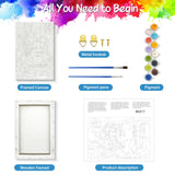 ZTOTZ Paint by Numbers Cat with Frame,Small Paint by Number Kits for Adults Cats,Black Cat Framed Paints- by -Number Kits Canvas 8x12inch for Home Wall Decor(Coffee Kitty) ZTOTZ