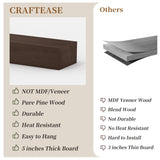 CRAFTEASE Fireplace Mantel 60 Inch Solid Wood Mantels for Over Fireplace 5" Thick Wall Mounted Shelves Long Floating Farmhouse Shelf Handcrafted Wooden Fireplace Mantle 60 X 8 X 5 - Rustic Brown CRAFTEASE