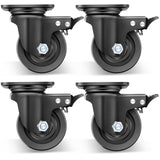 Nefish 4-Inch Heavy Duty Casters Set of 4, Industrial Grade Casters Wheels 7000 LBS, Low Gravity Plate Swivel Caster with Brake, Sturdy & Corrosion-Resistant Nylon Wheels for Industrial, Equipment Nefish