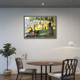 5D（A Sunday Afternoon on The Island of La Grande Jatte）Georges Seurat Diamond Painting Kits for Adults Kids, Full Drill Round Crystal Rhinestone Diamond Art Craft Canvas for Home Wall Deco(12X16Inch) Red Mills