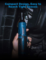 S-LONG Cordless Ratchet Wrench Set, 3/8" 400 RPM 12V Power Electric Ratchet Driver with 12 Sockets, Two 2000mAh Lithium-Ion Batteries and 60-Min Fast Charge S-LONG