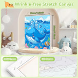 Reivworl Dolphin Paint by Numbers Kit for Kids, Dolphin Paint by Number with Frame and Easel, Paint by Number Kids Age 5-8-12 for Gifts and Decor (8X8 Inch) Reivworl