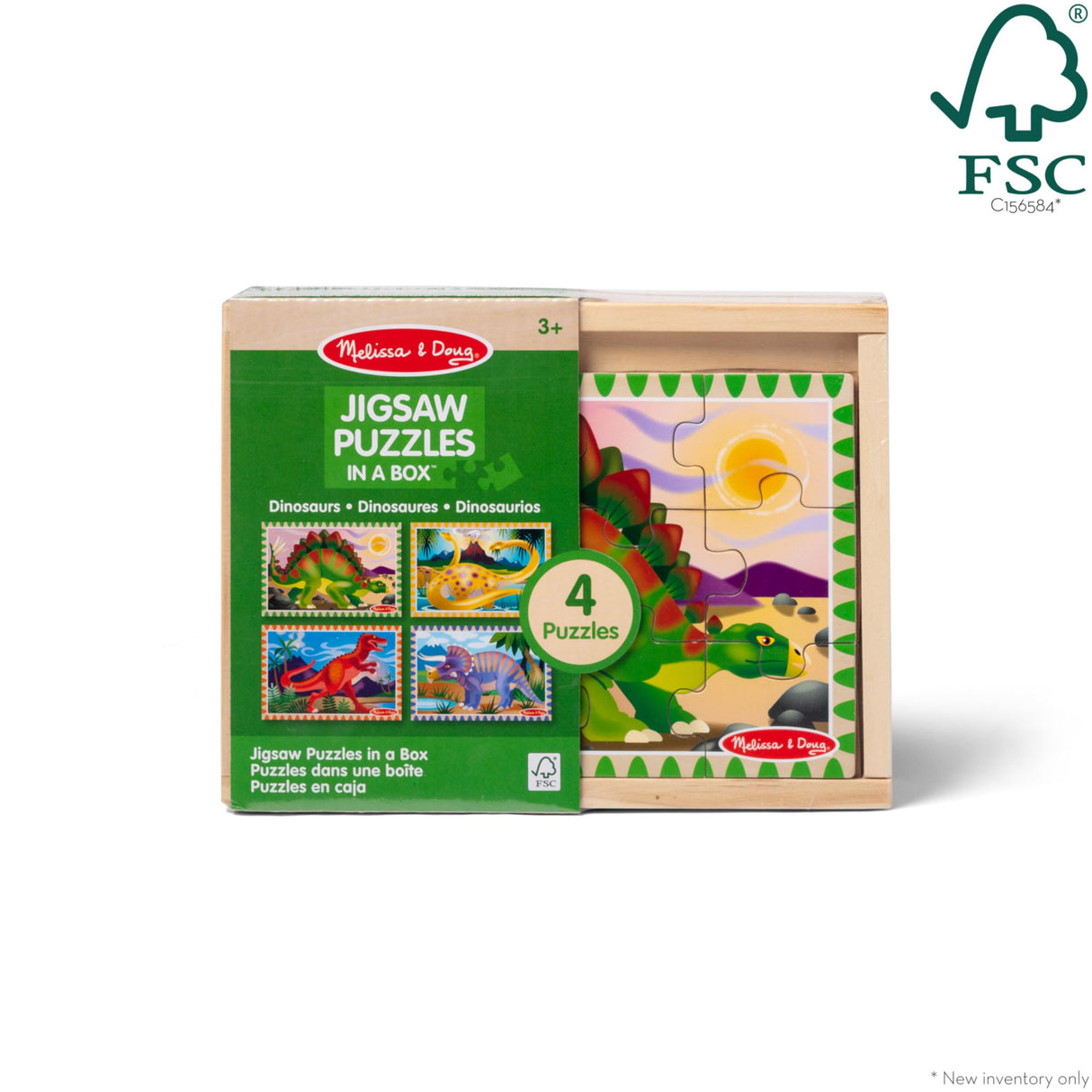 Melissa & Doug Dinosaurs 4-in-1 Wooden Jigsaw Puzzles in a Storage Box (48 pcs) - FSC Certified Melissa & Doug