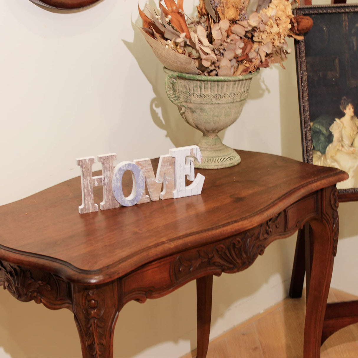 Wood Home Sign, Decorative Art Wall Mount, Free Standing Wooden Word Table Signs for Home Decor (Home) Soddeph