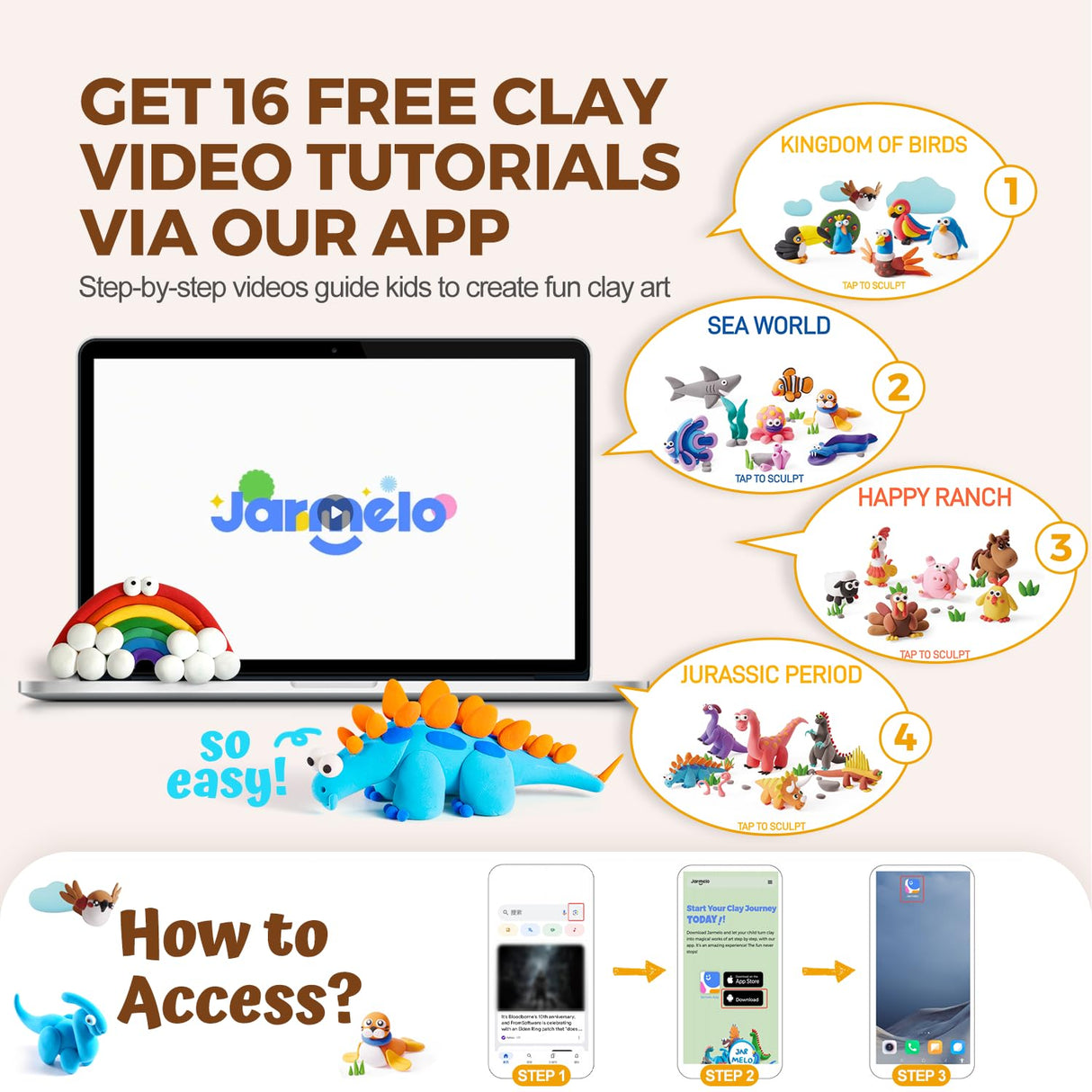 Air Dry Clay 24 Colors, Modeling Clay Kit with Clay Storage Box DIY Tools, Super Light, Soft & Mess-Free Magic Modeling Clay, Kids Art Crafts Gift for Boys & Girls Preschoolers Age 3-12 Year Olds Jar Melo