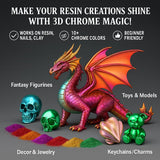 BALTIC DAY Chrome Powder for Nails & Resin – 10 Colors Mirror Chrome Pigment, Holographic Mica Powder for Nail Art, Epoxy, Tumblers, Slime, Crafts – 2g Each Jar BALTIC DAY