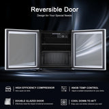 Antarctic Star 60 Can Mini Fridge Cooler - Beverage Refrigerator Glass Door for Beer Soda Wine – Small Drink Dispenser Clear Front Removable for Home, Office Bar (1.6cu.ft) Antarctic Star