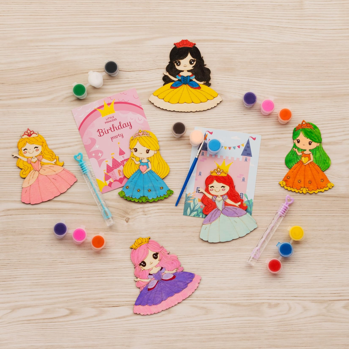 VENUSFIT Princess Party Favors - 12 PCS Princess Birthday Party Supplies - Princess Bubbles & Paint Crafts - Princess Birthday Decorations Goodie Bags Gifts Prizes for Kids Girls Toddler VENUSFIT