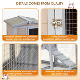 PayLessHere Rabbit Hutch Wooden Rabbit Cage Two Layers Chicken Coop Outdoor Indoor Bunny Cage Guinea Pig Cage Waterproof Roof Bunny Hutch with Casters and Tray PayLessHere