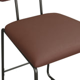 Walker Edison Modern 2-Piece Minimalist Counter Stools with Wooden Back, Set of 2, Brown Walker Edison