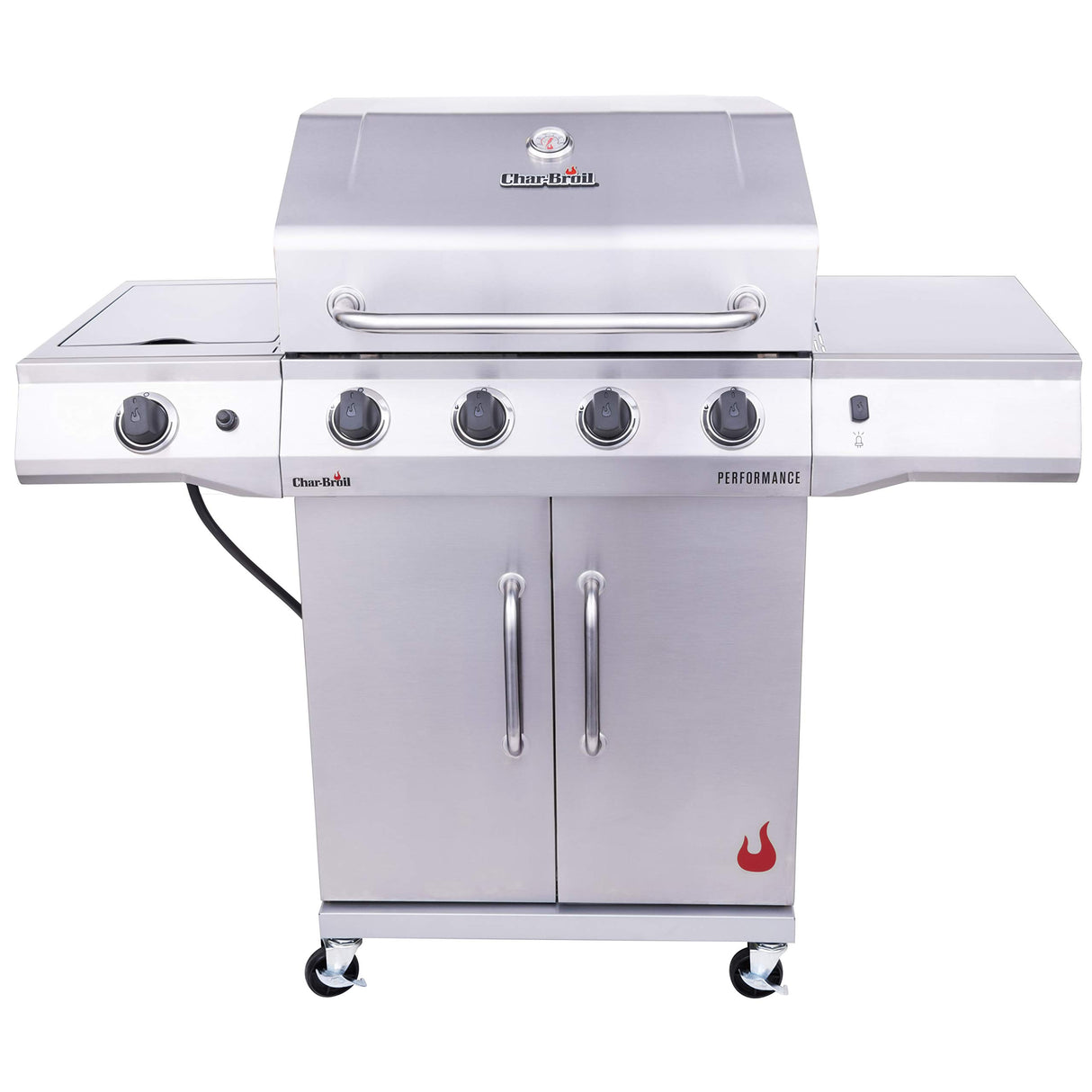 Charbroil Performance Series Convective 4-Burner with Side Burner Cabinet Propane Gas Grill, Stainless Steel - 463354021 Char-Broil