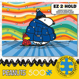 Ceaco - Peanuts - Puffer Coat - 500 Piece Jigsaw Puzzle – Oversized Pieces – Easy to Hold – EZ Hold Ceaco