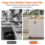 4 EVER WINNER Kitchen Island Cart on Wheels with Storage and Drop Leaf, 43" Rolling Kitchen Cart with Spice Rack & Towel Rack & 3 Drawers, White 4 EVER WINNER