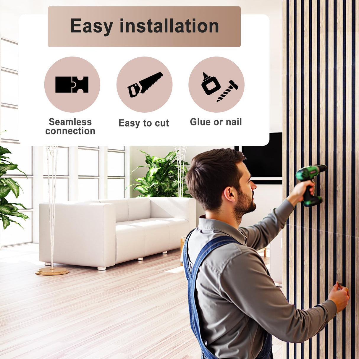 JUWEI DIRECT Wood Slat Acoustic Panels – 3D Textured Wall Panels for Noise Reduction & Modern Decor, Soundproof Panels for Bedroom, Office & Home Theater (13# Classic Oak1, 47.2 x 23.6 x 0.7 inches) JUWEI DIRECT