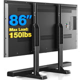 Rfiver Table Top TV Stand with Height Adjustable TV Legs, TV Stands Base with Cable Management for Most 37 to 86 Inch Flat or Curved TVs, Steel TV Feet Holds up to 150 lbs, Max VESA 800x600mm, Black Rfiver