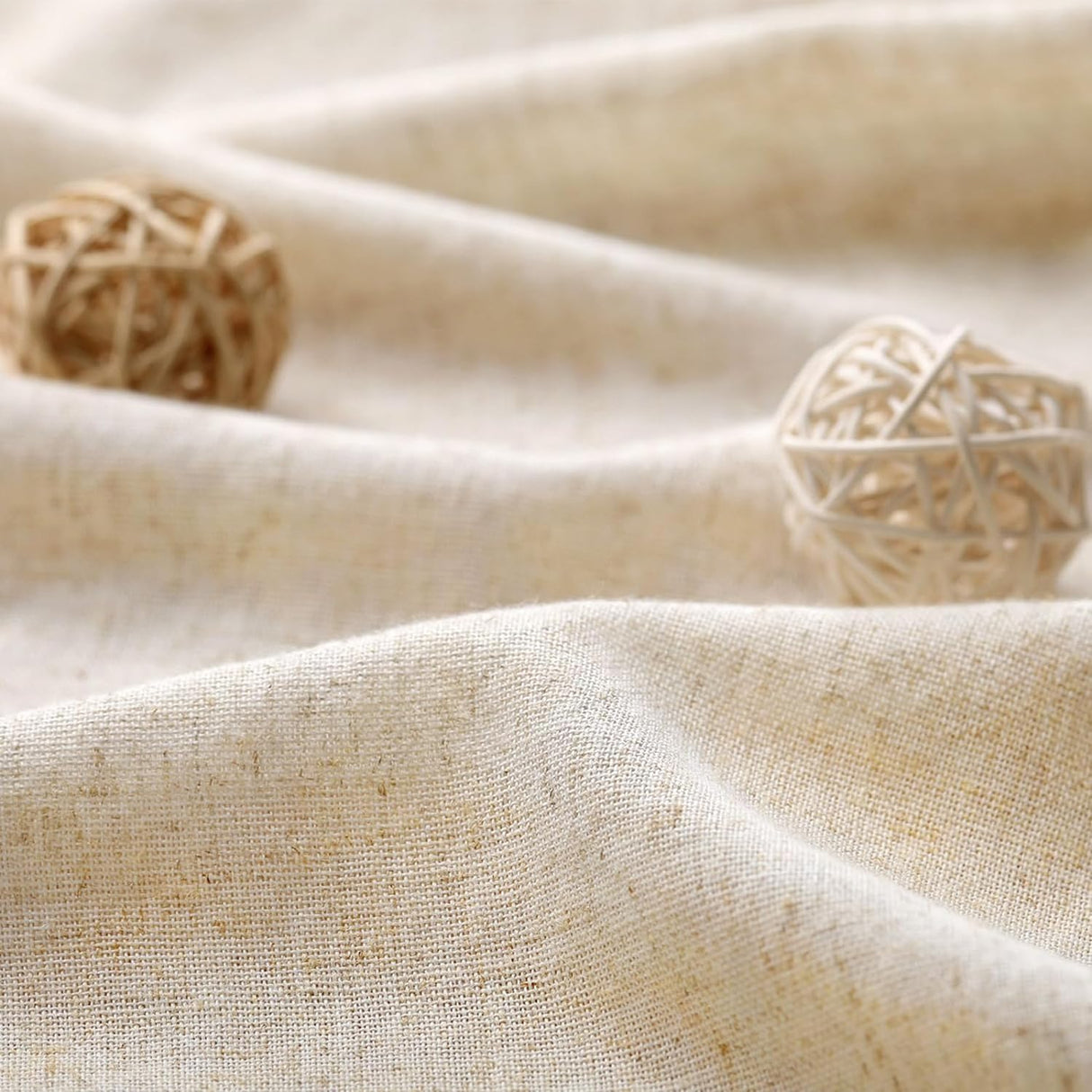 Awellife Linen Shower Curtain Beige Boho Farmhouse Shower Curtains for Bathroom Fabric Cream Cloth Liner 72 x 72 Inch Awellife