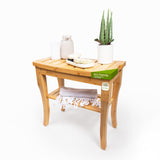 DECOMIL - Bamboo Shower Bench 19”, Bathroom Shower Chair with Storage Shelf | Nonslip Feet & Waterproof Bathing Bench | Perfect for Indoor and Outdoor USe DECOMIL