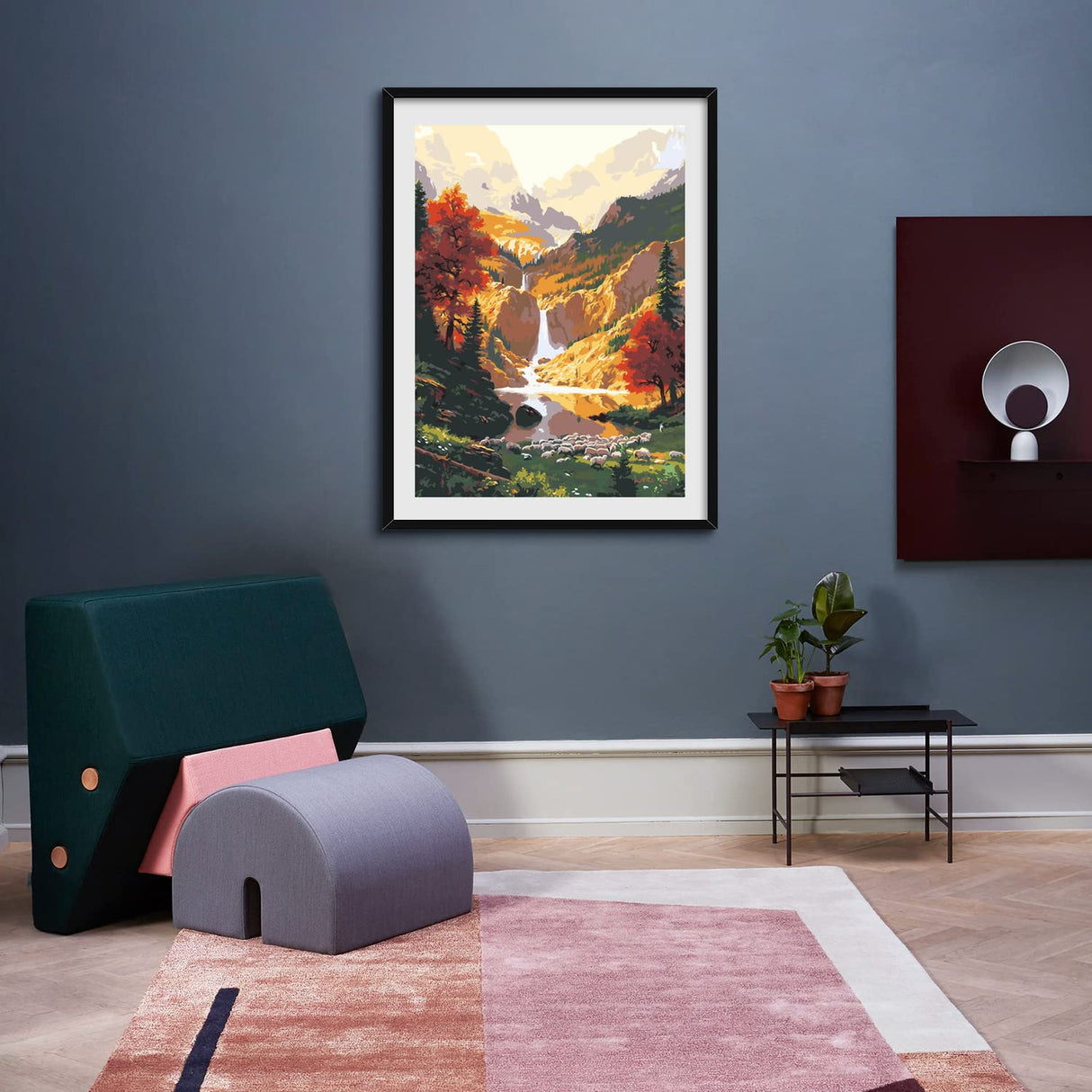 QUITEDEW Paint by Number for Adults,Mountain Waterfall Paint by Numbers, Nature Scenery Paint by Number Kits,Suitable for Home Wall Decoration 16x20 Inch QUITEDEW