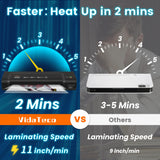 Laminator Machine,VidaTeco 9-inch Thermal Cold Laminator with Laminating Sheets 20 pcs,Laminating Machine with 2-Min Faster Preheat,Personal Lamination with Patented Roller for Teacher(Black) VidaTeco