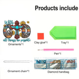 STGLCR Cross Diamond Art Hanging Kit for Adult,Special Shaped Rhinestone,DIY Acrylic God 5D Diamond Art Painting Window Pendants Home Garden Wall Hanging Kits Hanging Ornament 7.8inch STGLCR