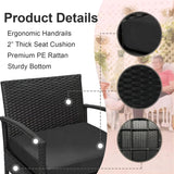PROHIKER 3 PCS Patio Rattan Conversation Chairs Set, Outdoor Patio Furniture Balcony Furniture Set, Wicker Patio Set for Garden Porch Balcony Yard, Black PROHIKER