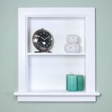 Fox Hollow Furnishings 14x18 Aiden Recessed Wall Niche Medicine Cabinet Replacement, in The Wall Bathroom Cabinet Insert Shelf/Shelves, Made in North America, Real Wood, NO MDF, Plain, White Fox Hollow Furnishings