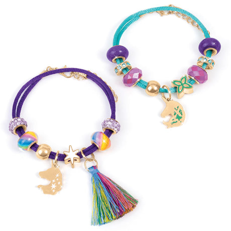 Make It Real: Unicorn Academy: Enchanted Charms Bracelet Kit - 20pc DIY Jewelry Craft, Make 2 Charm & Bead Bracelets, Netflix Series, Girls & Kids 8+ Make It Real