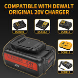 EOHJAR 2 Pack 20V 6.0Ah Replacement Battery Compatible with Dewalt 20V Battery Max XR Lithium ion DCB204 DCB206 DCB200 DCB180 DCD985B DCD771C2 DCS355D1 DCD790B EOHJAR