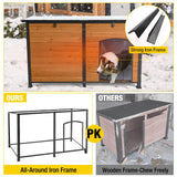 Outdoor Dog House 59" Extra Large Insulated Dog Kennel with Insulation Liner for Winter,All-Around Iron Frame Aivituvin