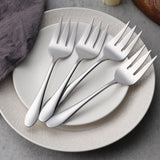 Stainless Steel Serving Forks, E-far 4-Piece Metal Hostess Serving Utensils Set for Meat Catering Buffet Party Kitchen Restaurant, Non-toxic & Dishwasher Safe E-far