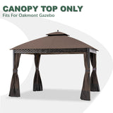 JANCANOPY Replacement Gazeb Cover for 10X12Ft Oakmont Gazebo L-GZ1188PST-A,Pinehurst Gazebo L-GZ1188PST,Brown JANCANOPY