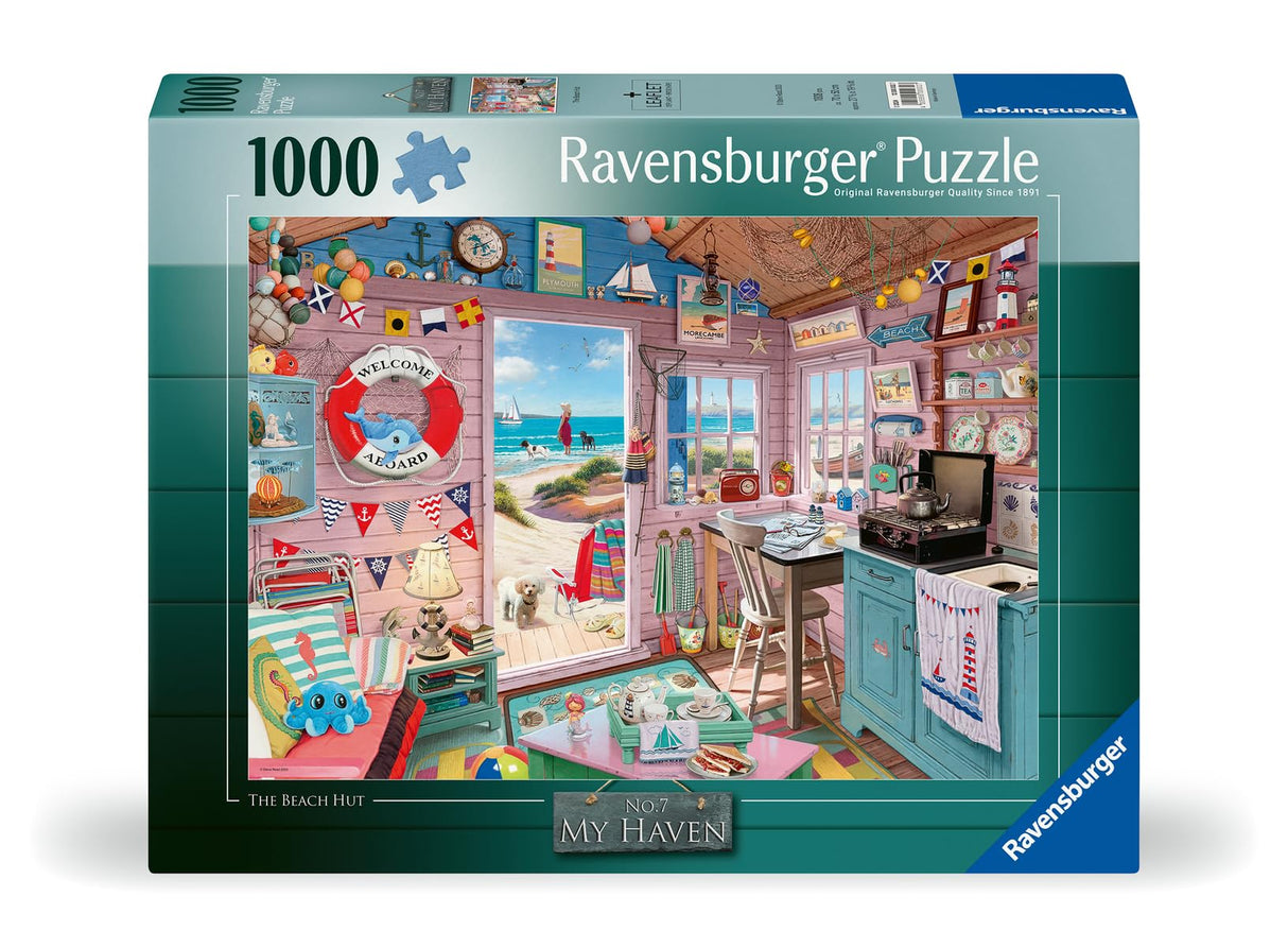 Ravensburger My Haven No.7: My Beach Hut 1000 Piece Jigsaw Puzzle for Adults - 12000032 - Handcrafted Tooling, Made in Germany, Every Piece Fits Together Perfectly Ravensburger