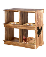 JoneCafe Nesting Boxes for Chickens - Wooden Chicken Nesting Box for Chicken Coop Accessories, Sturdy 4-Compartment Wall Mount Egg Laying Box for Hens, Chickens, and Ducks(Richly Charred) JoneCafe