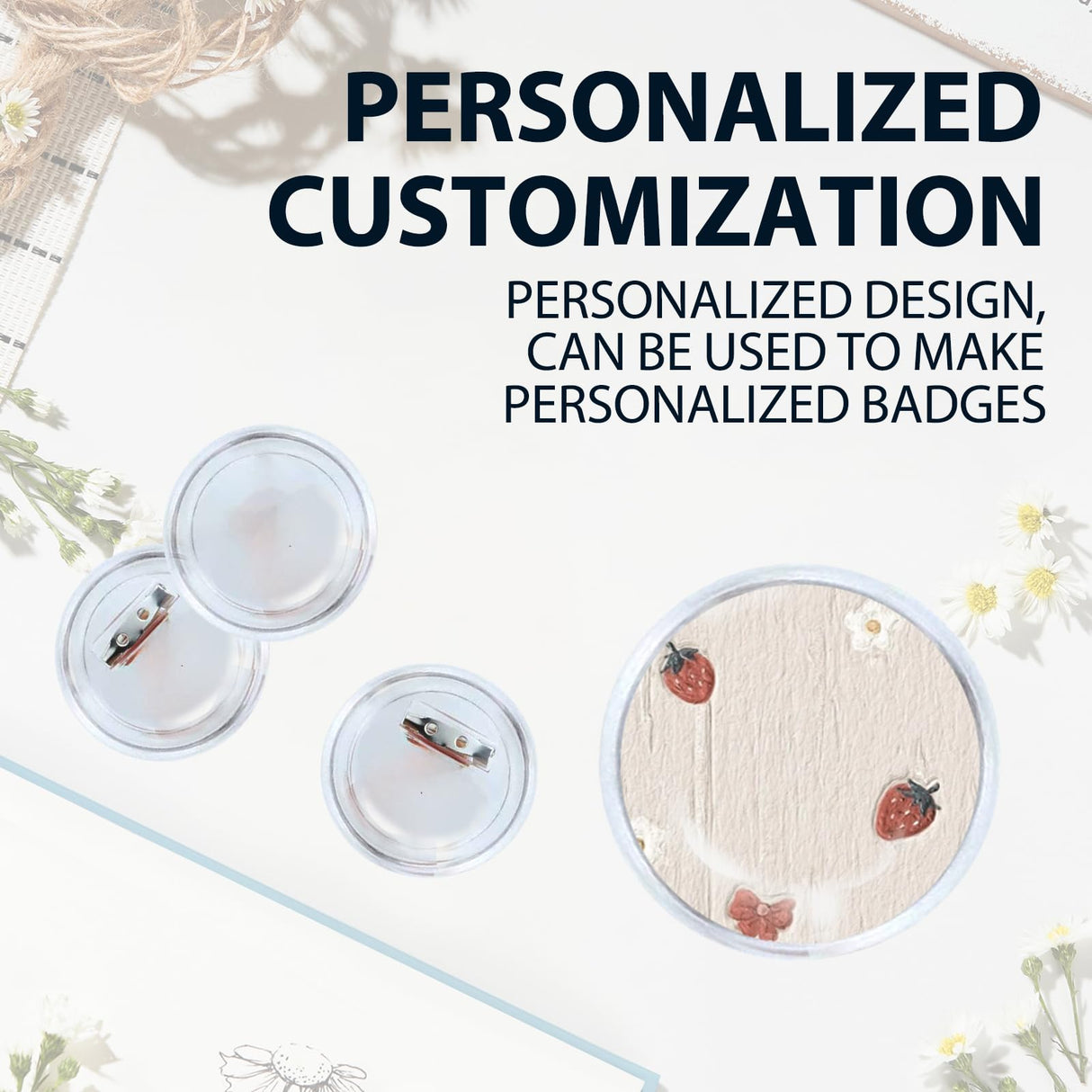 20 Pack Clear Button Pins 1.5 inch DIY Button Pins Kit Make Your Own Acrylic Buttons with Sublimation Button Maker Set for for Christmas Craft Supplies DIY Badges School Projects NIIIYTYB