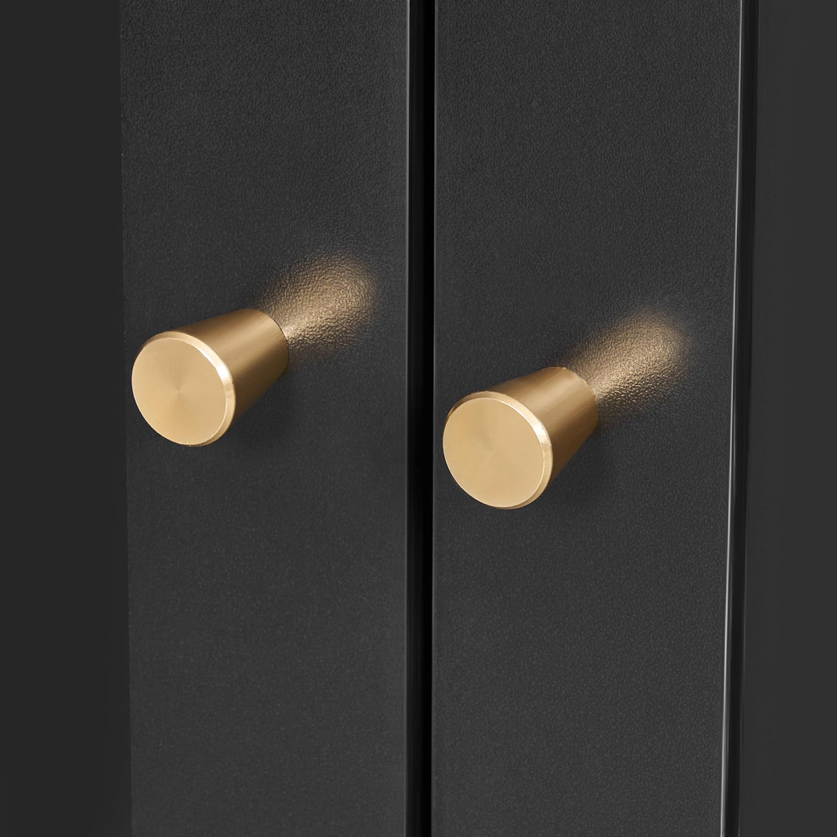 Homhedy Cat Litter Box Enclosure, Litter Box Furniture Hidden with Metal Frame, Cat Washroom Furniture, Cat House, Fit Most of Litter Box, Modern Style, Black and Gold Homhedy