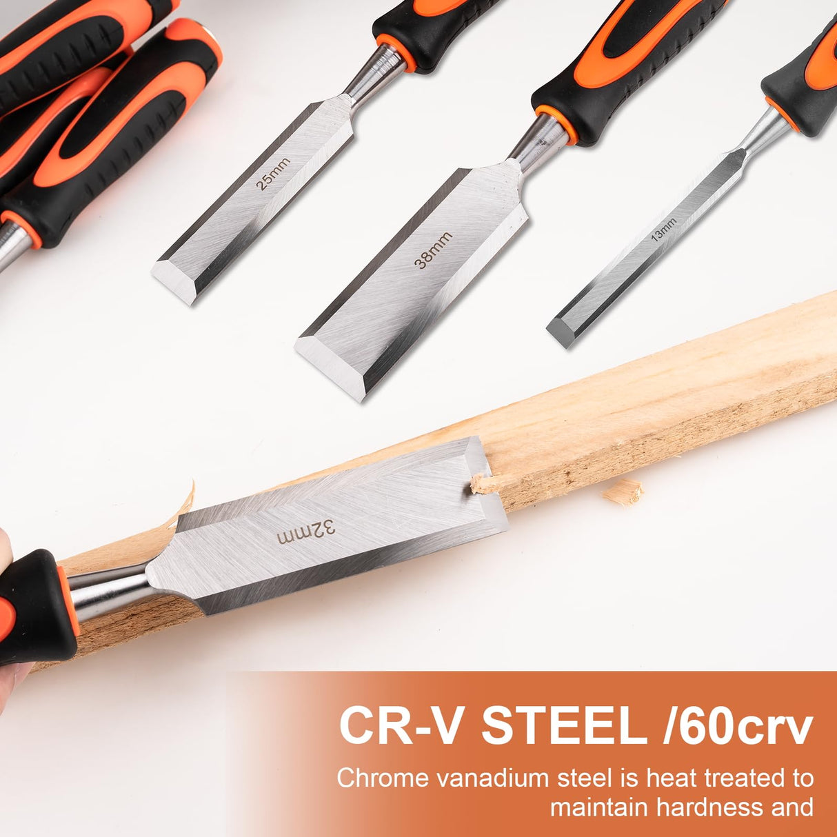 Yunziling 10Pcs Wood Chisel Sets, 6Pcs Premium Wood Chisels with Honing Guide, Sharpening Stone & Carpenter Pencils, Wood Carving Tools Kit for DIY & Professional Use (6-38mm) Yunziling