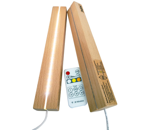 1 Pcs LED Light Display Pedestal Wooden Rectangle LED Lighted Base Stand 11.81 Inch Double Colors Dimming Night Light Lamp Base for Crystal Glass Art Resin Jewelry, Room Decor With remote control JUJIU