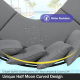 Merax 5 Piece Patio Outdoor Furniture Set for 6 People, All Weather L-Shaped Sectional Sofa with Iron Frame & Waterproof Coushions, 1 Round Coffee Table for Garden, Lawn, Backyard, Poolside, Gray Merax